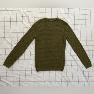 ASOS Crewneck Sweater. Green waffle knit. Size Small.